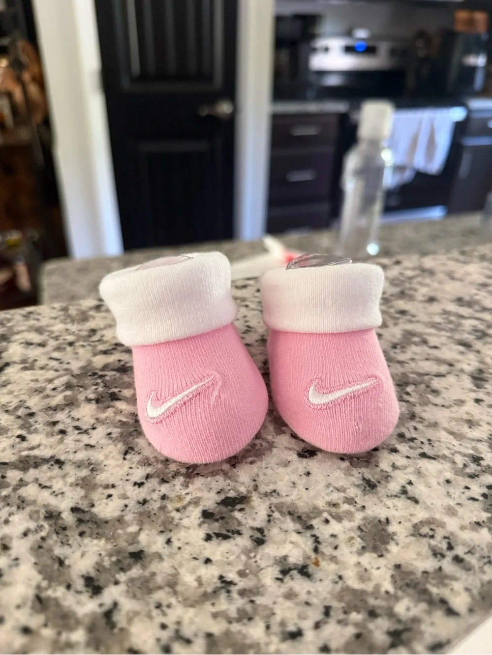 Nike Pink and White Infant Bootie Socks with Swoosh NWOT